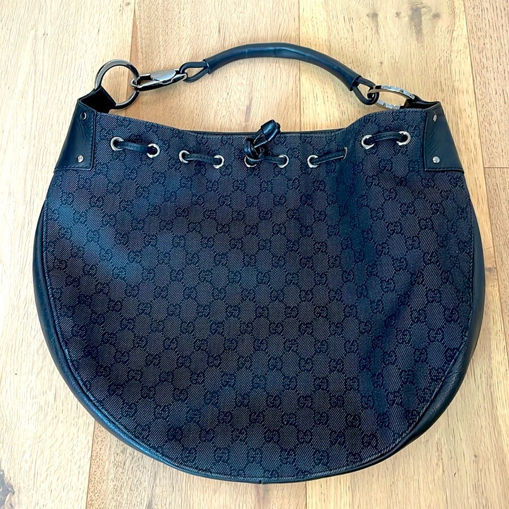 Gucci Black Denim Shoulder Bag